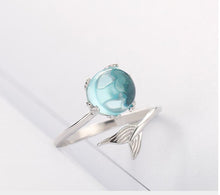 925 Sterling Silver Crystal Mermaid Rings