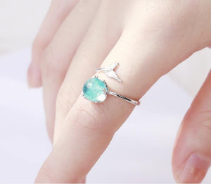925 Sterling Silver Crystal Mermaid Rings