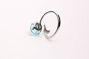 925 Sterling Silver Crystal Mermaid Rings