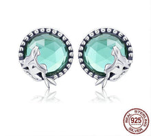 925 Sterling Silver Love Of Mermaid Stud Earrings