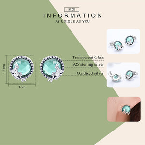 925 Sterling Silver Love Of Mermaid Stud Earrings