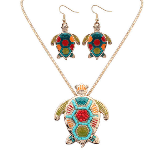 Sea Turtle Hippie Pendant Set