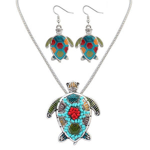 Sea Turtle Hippie Pendant Set