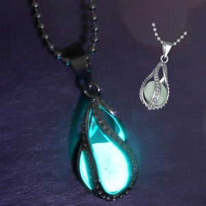 Teardrop Glow in Dark Pendant Necklace
