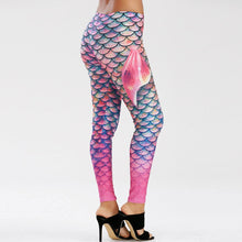 Elastic Print Mermaid Leggings