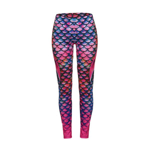 Elastic Print Mermaid Leggings