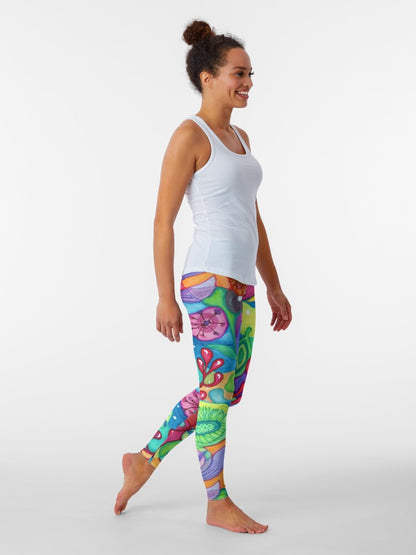 Acquarelli Fiori V Leggins