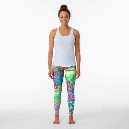 Acquarelli Fiori V Leggins